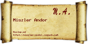 Miszler Andor névjegykártya